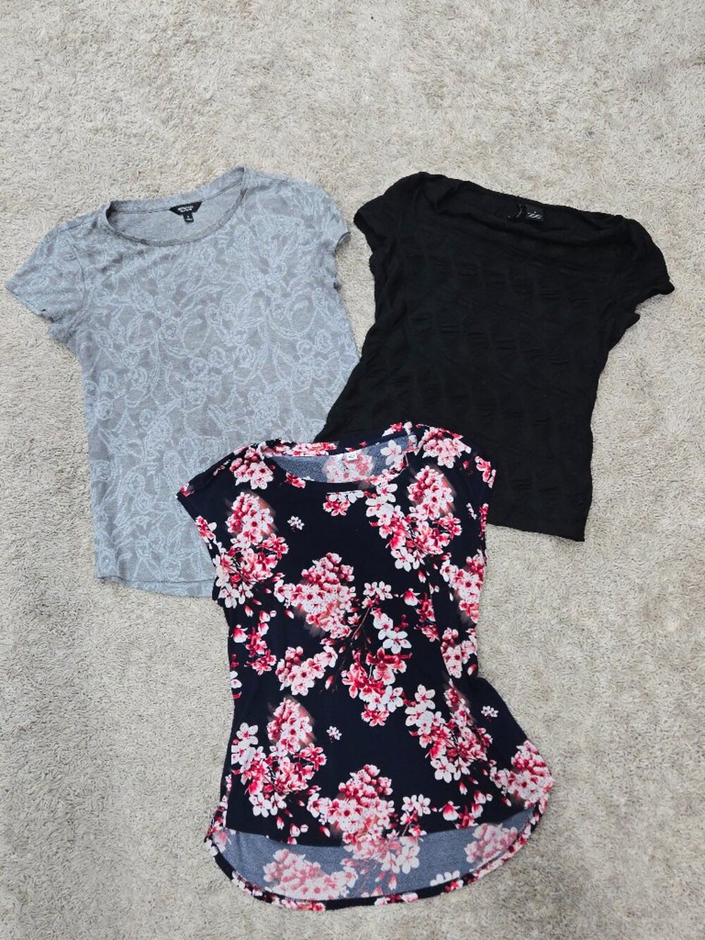 🌸Floral Casual Basic Staple & Work Top Shirt Tee Blouse 3-Piece Bundle